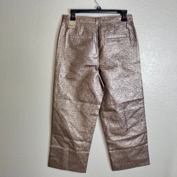 NWT Madewell Slim Emmett Wide-Leg Crop Pants in Metallic Sz 28 - Picture 7 of 10